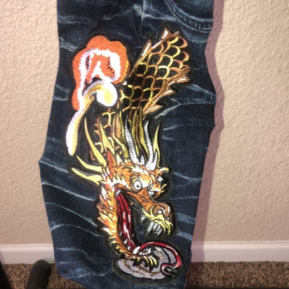 Rockstar Men Exclusive Tiger Fight Jeans EUC - Picture 9 of 14